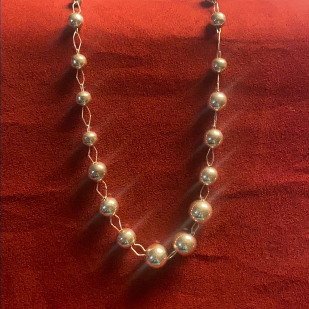 Big Sterling 925 Bead Statement Necklace 20” - Picture 3 of 8